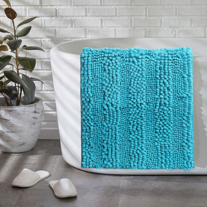 Chenille Soft Non-slip Water Absorbent and Quick Dry Plush Bath Mat Water Absorbent Shower Mat