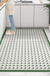 Feblilac Vintage Green Gray Plaid Leather Door Mat