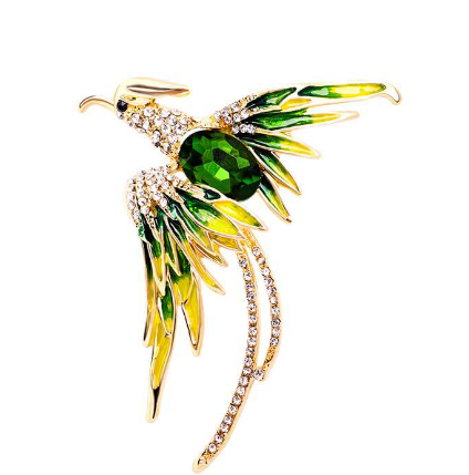 Crystal Phoenix Brooches - Okeihouse