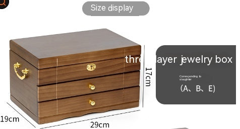 Double Handle Solid Wood Storage Jewelry Box