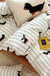 Cartoon Puppy Striped Four-piece Cotton Bedding Set