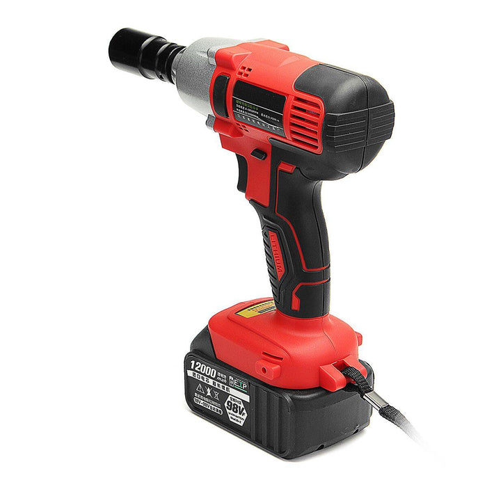 AC 100-240V 12000mah Electric Wrench Lithium-Ion Cordless Impact Wrench 2 Batteries 1 Charger