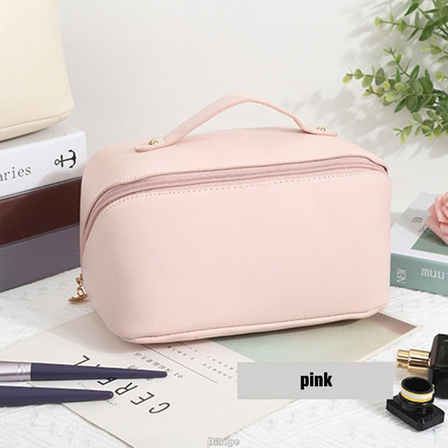 Large-Capacity Leather Cosmetic Bag - Okeihouse