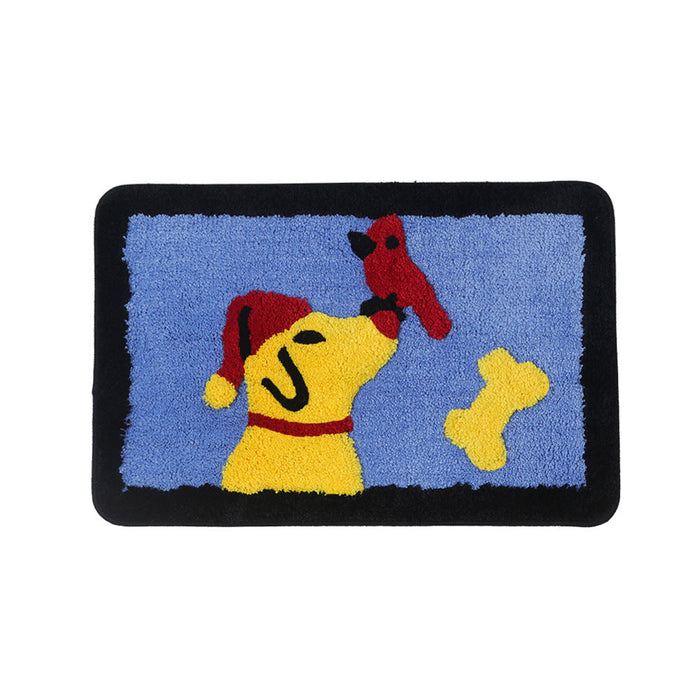 Feblilac Merry Christmas Happy Dog and Cat Bath Mat