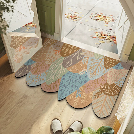 Feblilac Irregular Autumn Woods PVC Coil Door Mat