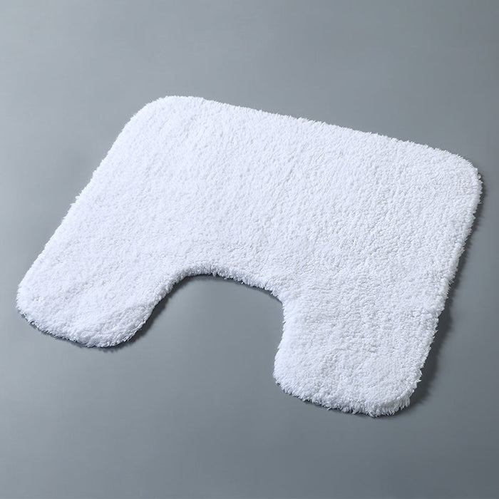 Feblilac Solid Tufted Toilet U-Shaped Floor Bathroom Mat