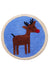 Feblilace Round Merry Christmas Reindeer ELK Green/Blue Ground Bath Mat