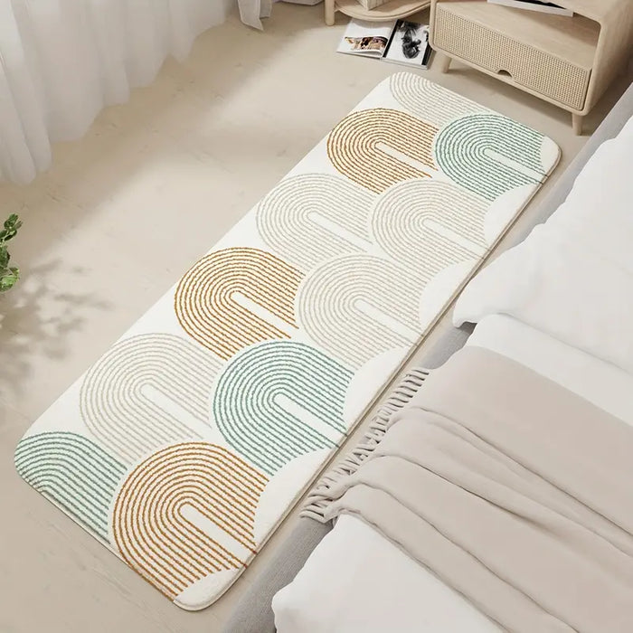 Feblilac Geometric Pattern Mountain Bedroom Rug Long Runner