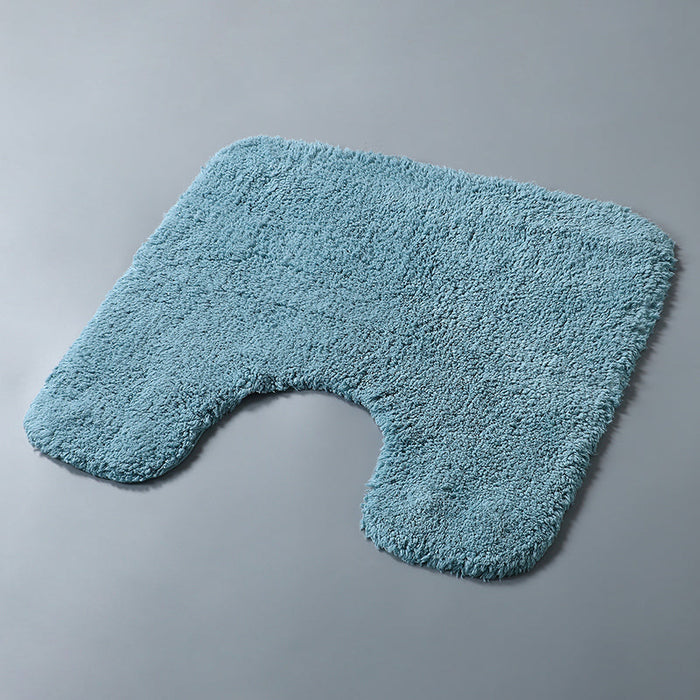 Feblilac Solid Tufted Toilet U-Shaped Floor Bathroom Mat