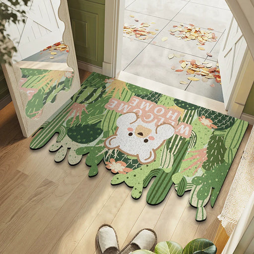 Feblilac Irregular Bear Cactus PVC Coil Door Mat