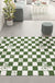 Feblilac Teddy Bear Green and White Checkerboard Leather Door Mat