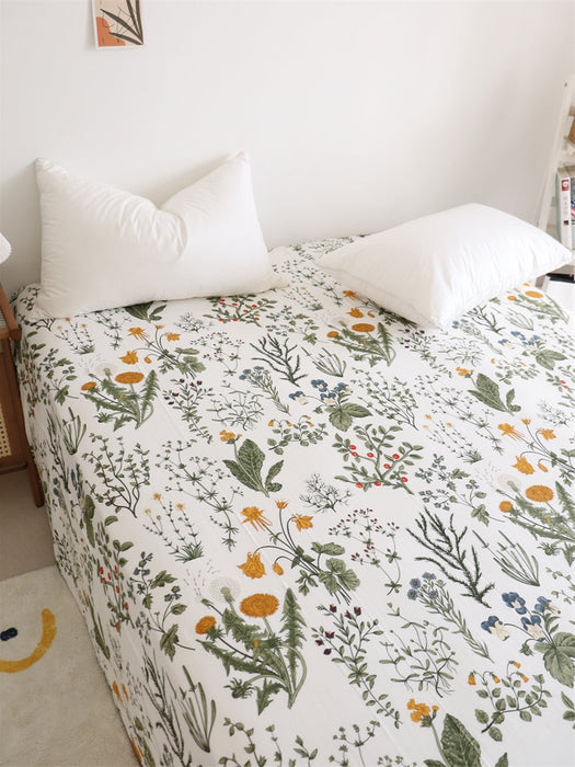 Dandelion Floral Pure Cotton Bed Sheets