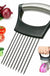 Food Slice Assistant - Stainless Steel Onion Holder Slicer Tomato Cutter NonSlip