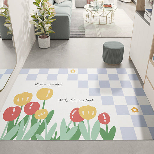 Feblilac Tulip Garden Leather Door Mat