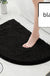 Feblilac Semi-Circular Solid Chenille Non-Slip Microfiber Shag Bathroom Rug Mat