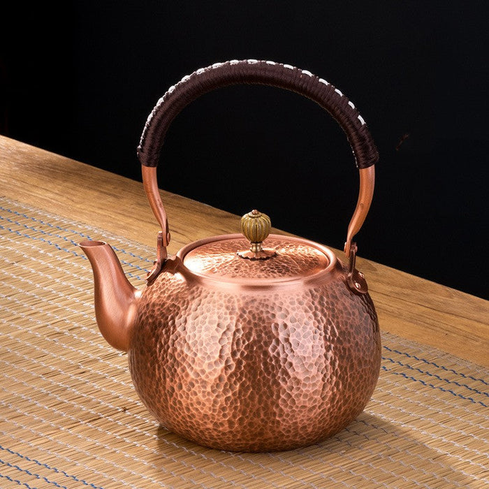 Copper Pot Tea Kettle Handmade Pure Copper Kettle Electric Ceramic Stove Side Handle Pot Pitcher Health Tea Set Copper Teapot