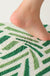 Feblilac Abstract Green Lines Bath Mat, Modern Leaves Art Rug for Bathroom