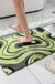 Feblilac Dizzy Green Leave Rectangle Bath Mat 50x80cm