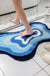 Feblilac Irregular Dizzy Blue Bath Mat 60x90cm