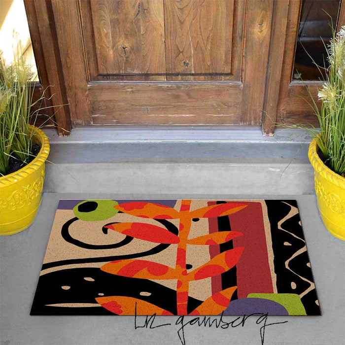 Feblilac Layered Vines PVC Coil Door Mat by Liz Gamberg Studio from US