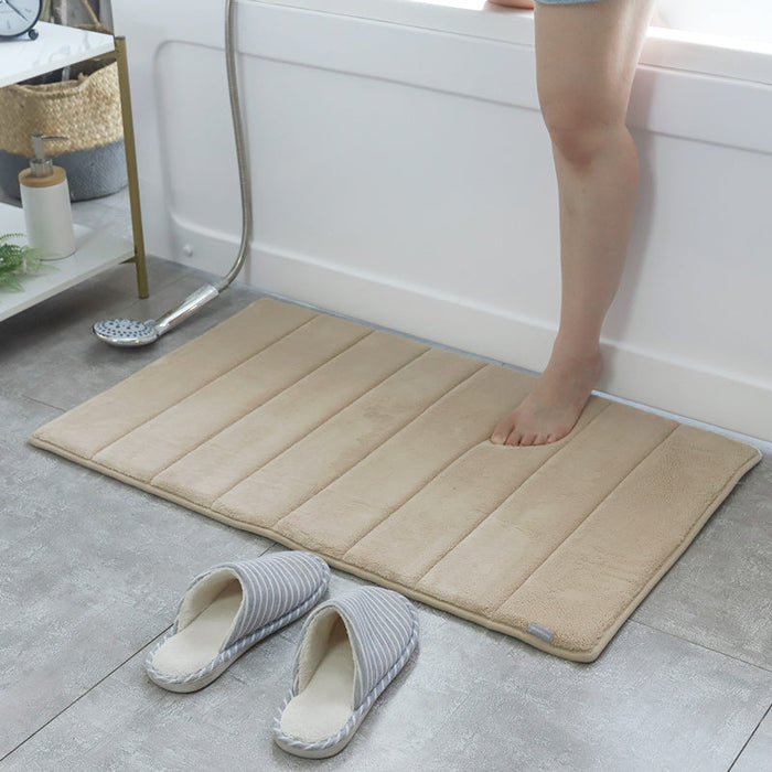 Feblilac Rectangular Solid Thickened Memory Foam Bath Mat