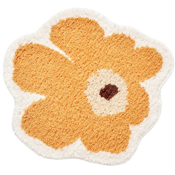 Feblilac Abstract Daisy Flower Bath Area Mat