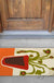 Feblilac Red Vase and Green Plant PVC Coil Door Mat