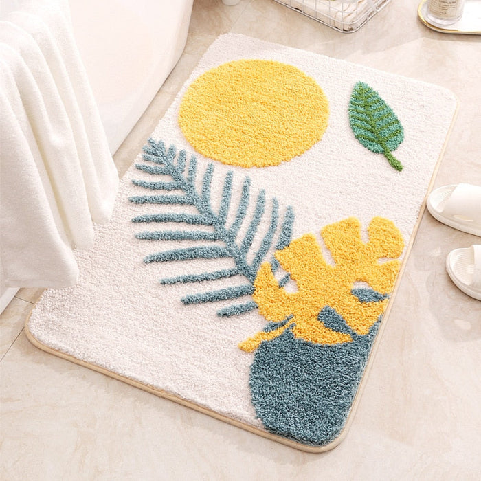 Blue Leaf Bath Mat