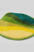 Feblilac Yellow Green Wave Tufted Bathroom Mat Toilet Mat Toilet Lid Cover