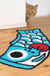 Feblilac Cute Light Blue and Red Koi Fish Bath Mat