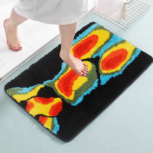 Feblilac Body Art Black Ground Thermal Imaging Beauty Tufted Bath Mat