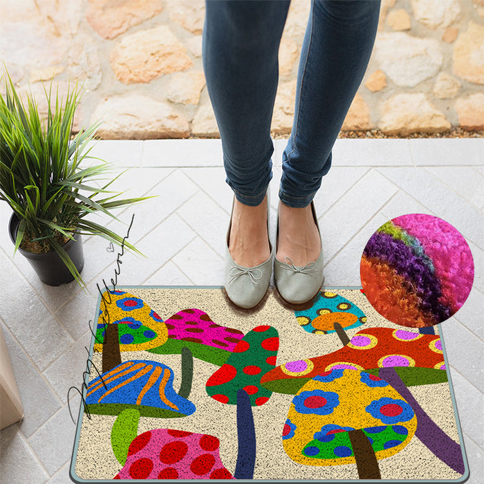 Feblilac Color Mushroom Nylon Door Mat