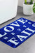 Feblilac Blue Background Love Never Falls Tufted Bath Mat