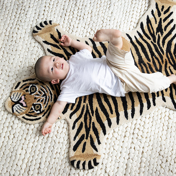 Hand-made Indian Animal Wool and Cotton Mat Rug Carpet