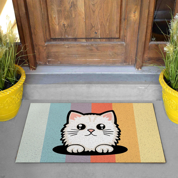 Feblilac Rainbow Cat PVC Coil Door Mat