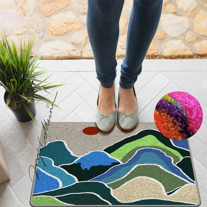 Feblilac Green Mountains and Rivers Nylon Door Mat