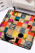 Feblilac Square Checkerboard Orange Beige Tufted Bath Mat by Liz Gamberg Studio from US