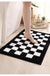 Feblilac Green and White Checkerboard Ultra Soft Bathroom Rug