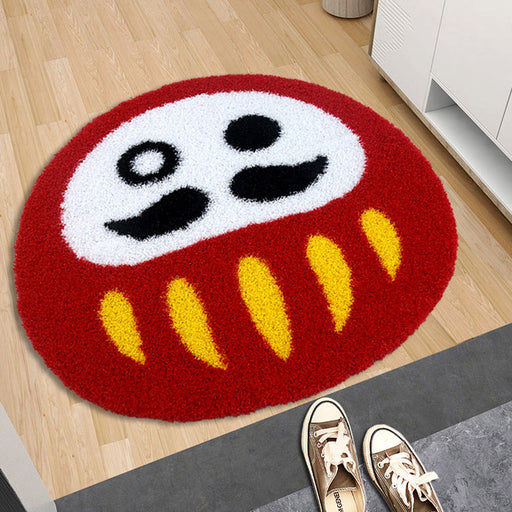 Feblilac Japanese Style Red Daruma Bathmat Area Rug 31.5"x30.7" or 80cmx78cm