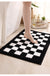 Feblilac Black and White Checkerboard Bath Mat