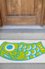 Feblilac Teal Japanese Koi PVC Coil Door Mat