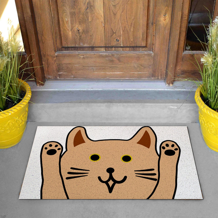 Feblilac Surrender Cute Cat PVC Coil Door Mat