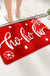 Christmas Red Bath Mat, Ho Ho Ho Snowflake Bathroom Mat, 15"x23"