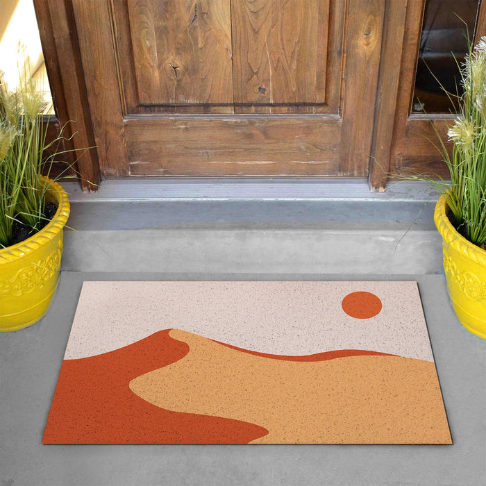 Feblilac Orange Desert Hills Sun PVC Coil Door Mat