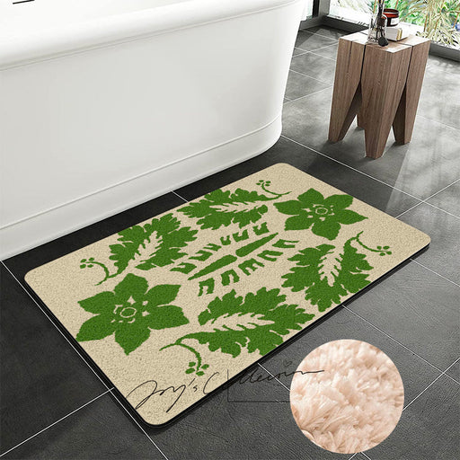 Feblilac Flowers and Plants Baroque Tufted Bath Mat