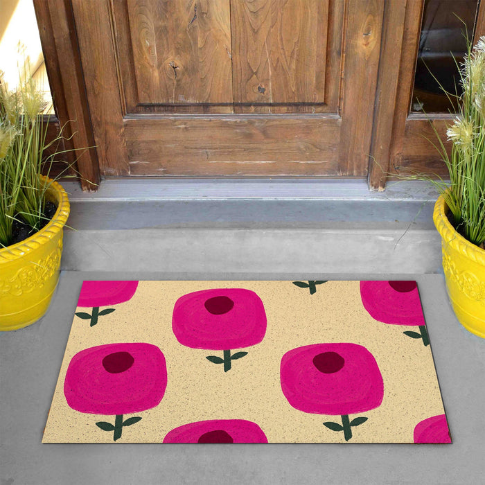 Feblilac Wildflowers Blooming PVC Coil Door Mat