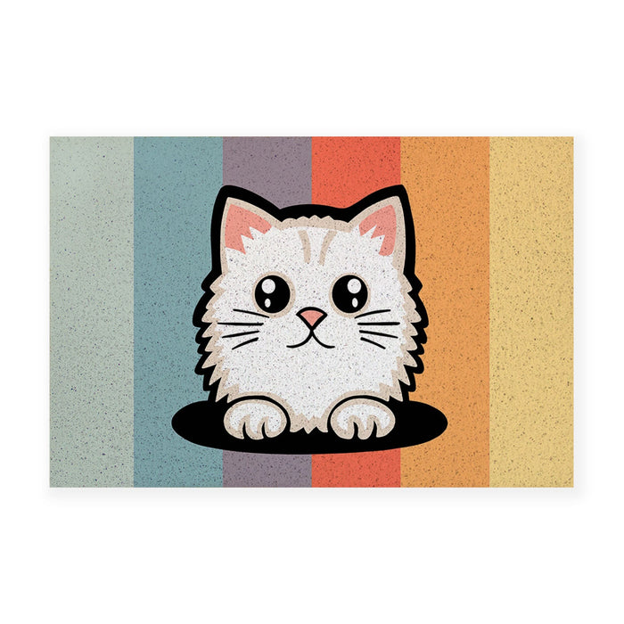 Feblilac Rainbow Cat PVC Coil Door Mat