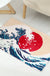 Feblilac Ukiyoe Great Waves and Sunset Bath Mat, Japanese Style Rug for Bathroom