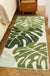 Feblilac Green Monstera Leaves Runner Mat, Tufted Mat for Bedroom or Bathroom, 19.7"x47.2"