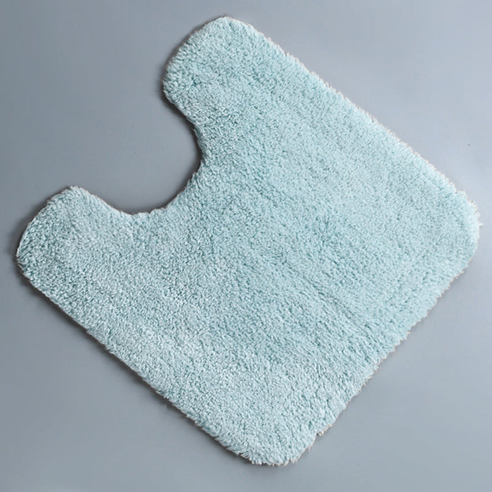 Feblilac Simple Solid Tufted Bathroom Mat Toilet U-Shaped Floor Mat